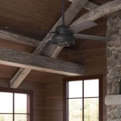 Hunter Spring Valley 52 in. Indoor/Outdoor Matte Black Ceiling Fan with Light -Fans Shop matte black hunter ceiling fans with lights 51301 c3 1000
