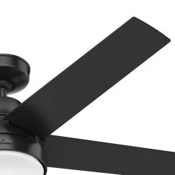 Hunter Aerodyne 52 in. Indoor Matte Black Smart Ceiling Fan with Light Kit and Remote Control 17 Hunter Aerodyne 52 in. Indoor Matte Black Smart Ceiling Fan with Light Kit and Remote Control -Fans Shop matte black hunter ceiling fans with lights 51314 1d 1000