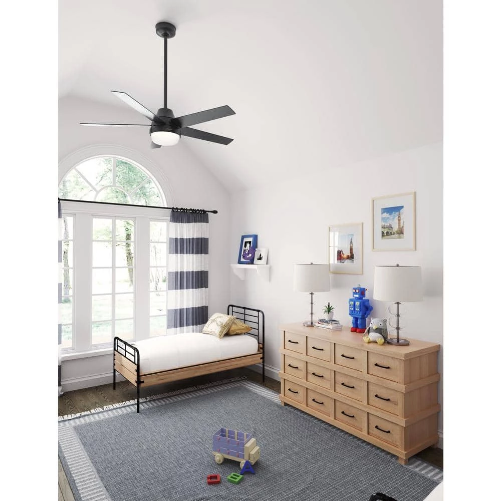 Hunter Aerodyne 52 in. Indoor Matte Black Smart Ceiling Fan with Light Kit and Remote Control 9 Hunter Aerodyne 52 in. Indoor Matte Black Smart Ceiling Fan with Light Kit and Remote Control - Image 9