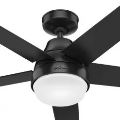 Hunter Aerodyne 52 in. Indoor Matte Black Smart Ceiling Fan with Light Kit and Remote Control 19 Hunter Aerodyne 52 in. Indoor Matte Black Smart Ceiling Fan with Light Kit and Remote Control -Fans Shop matte black hunter ceiling fans with lights 51314 77 1000