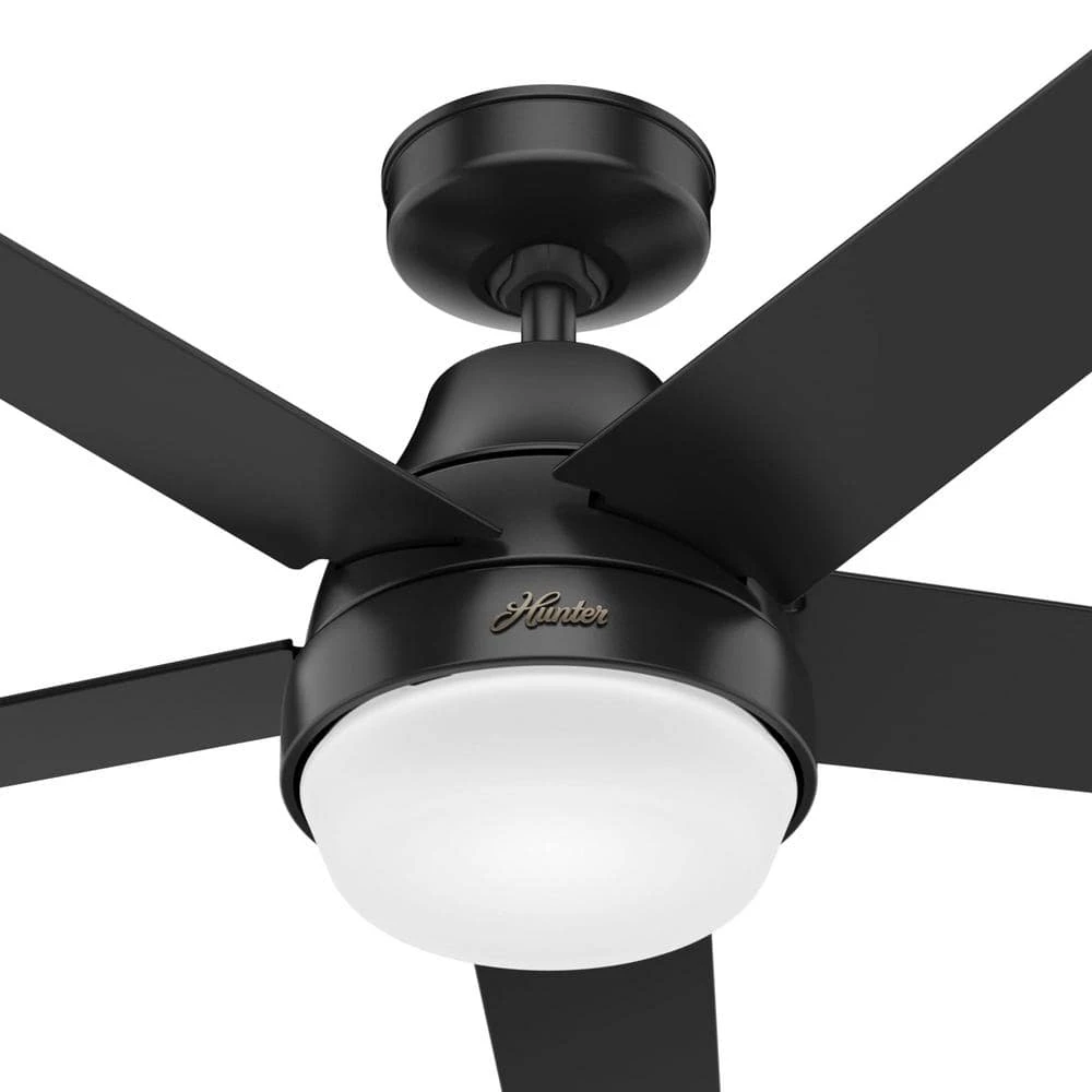 Hunter Aerodyne 52 in. Indoor Matte Black Smart Ceiling Fan with Light Kit and Remote Control 7 Hunter Aerodyne 52 in. Indoor Matte Black Smart Ceiling Fan with Light Kit and Remote Control - Image 7