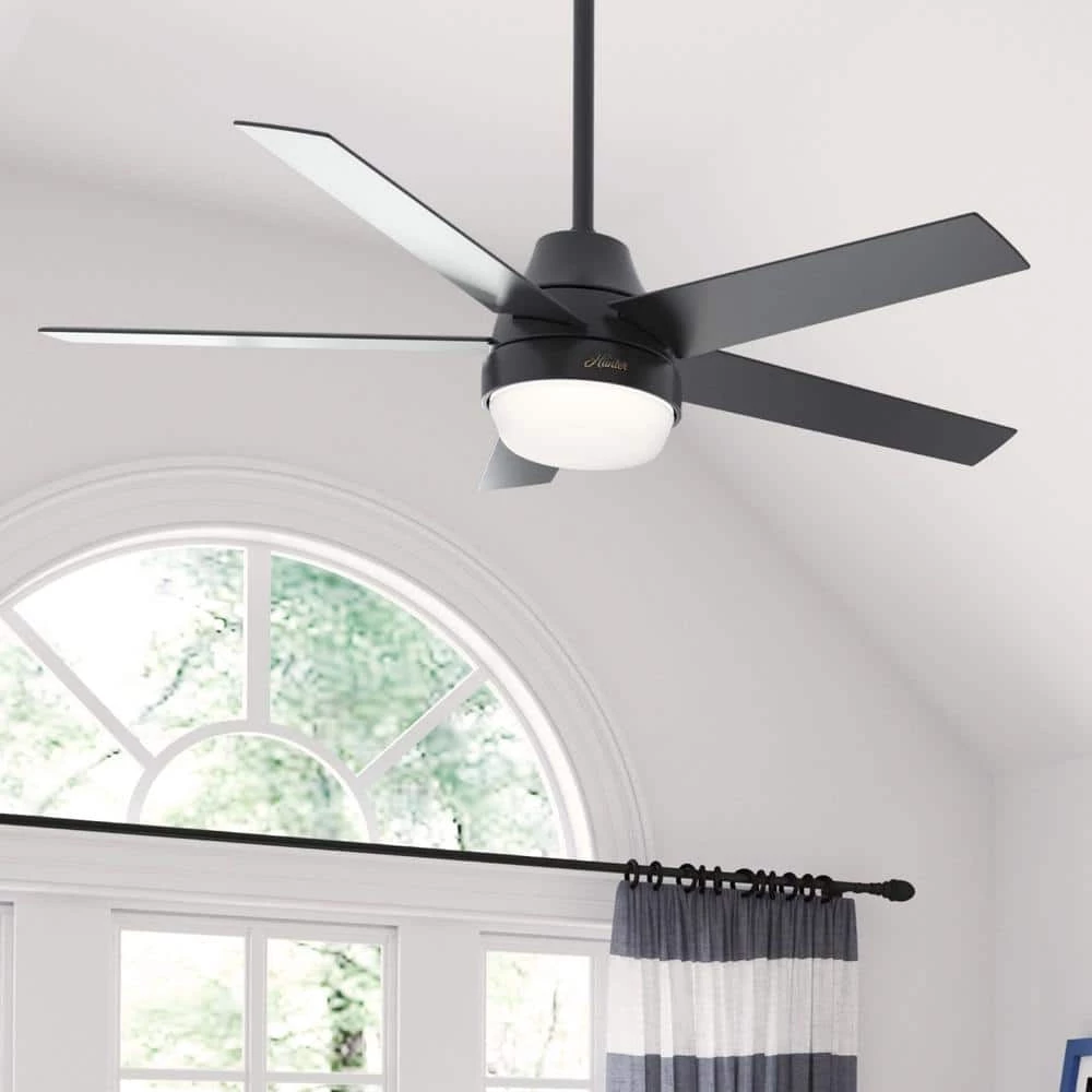 Hunter Aerodyne 52 in. Indoor Matte Black Smart Ceiling Fan with Light Kit and Remote Control 8 Hunter Aerodyne 52 in. Indoor Matte Black Smart Ceiling Fan with Light Kit and Remote Control - Image 8