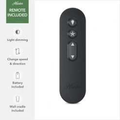 Hunter Aerodyne 52 in. Indoor Matte Black Smart Ceiling Fan with Light Kit and Remote Control 24 Hunter Aerodyne 52 in. Indoor Matte Black Smart Ceiling Fan with Light Kit and Remote Control -Fans Shop matte black hunter ceiling fans with lights 51314 fa 1000