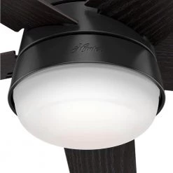 Hunter Tarrant 52 in. LED Indoor/Outdoor Matte Black Ceiling Fan with Light and Remote 17 Hunter Tarrant 52 in. LED Indoor/Outdoor Matte Black Ceiling Fan with Light and Remote -Fans Shop matte black hunter ceiling fans with lights 51340 40 1000