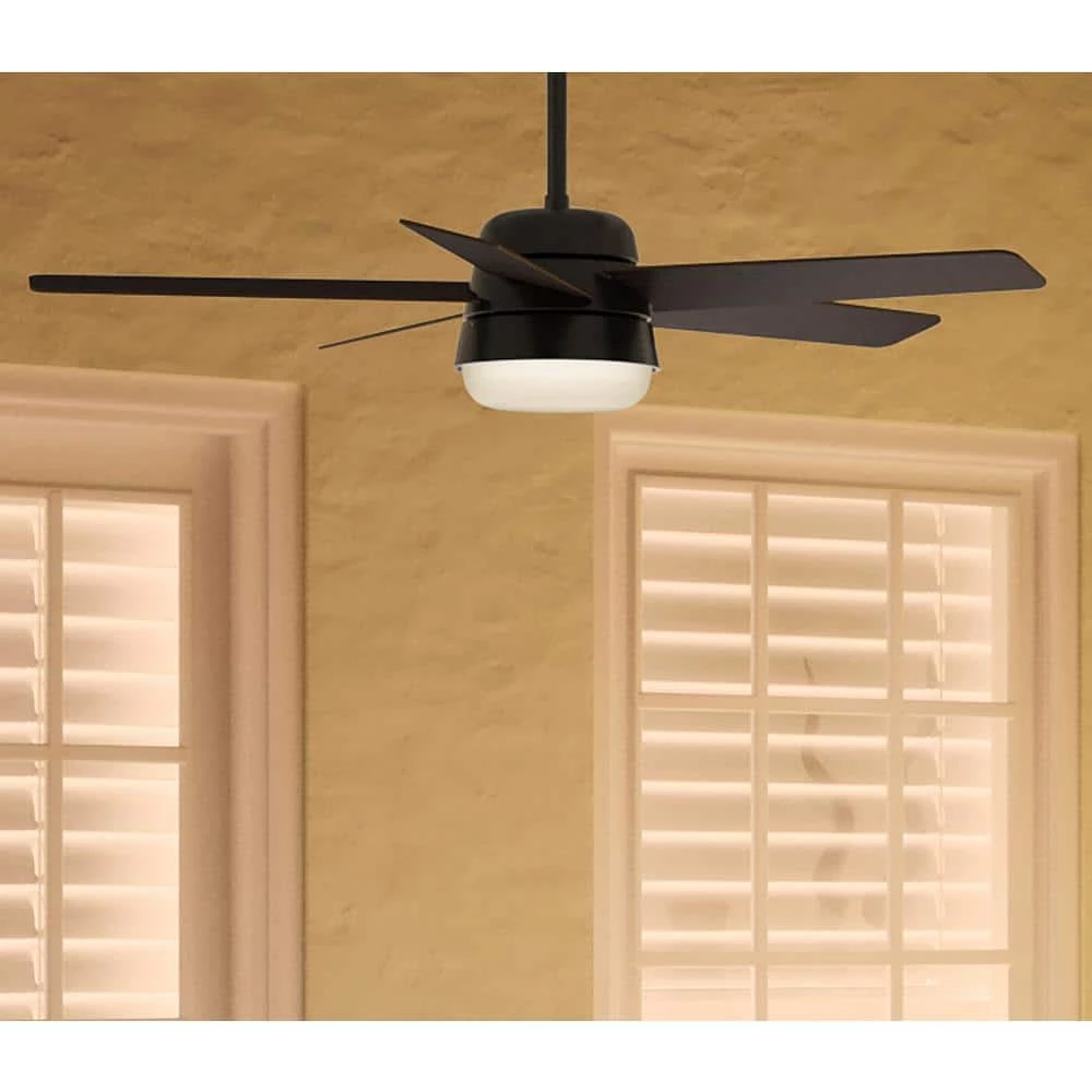 Hunter Tarrant 52 in. LED Indoor/Outdoor Matte Black Ceiling Fan with Light and Remote 9 Hunter Tarrant 52 in. LED Indoor/Outdoor Matte Black Ceiling Fan with Light and Remote - Image 9
