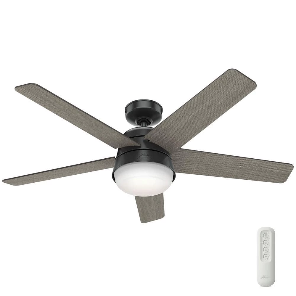 Hunter Tarrant 52 in. LED Indoor/Outdoor Matte Black Ceiling Fan with Light and Remote 1 Hunter Tarrant 52 in. LED Indoor/Outdoor Matte Black Ceiling Fan with Light and Remote