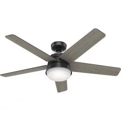 Hunter Tarrant 52 in. LED Indoor/Outdoor Matte Black Ceiling Fan with Light and Remote 27 Hunter Tarrant 52 in. LED Indoor/Outdoor Matte Black Ceiling Fan with Light and Remote -Fans Shop matte black hunter ceiling fans with lights 51340 76 1000