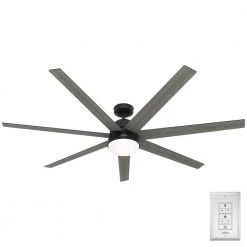 Hunter Phenomenon 70 in. Indoor Matte Black Smart Ceiling Fan with Remote and Light Kit