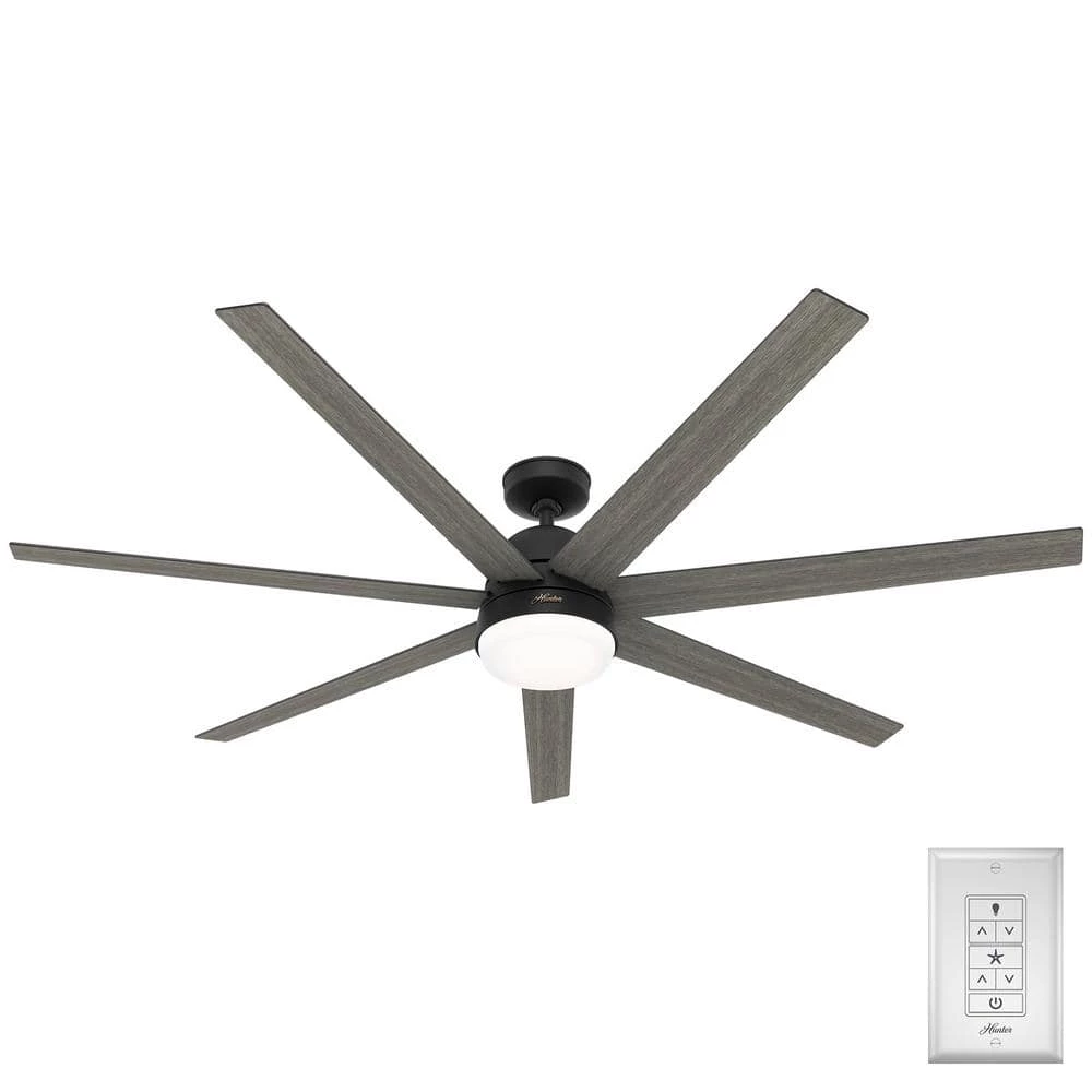 Hunter Phenomenon 70 in. Indoor Matte Black Smart Ceiling Fan with Remote and Light Kit 1 Hunter Phenomenon 70 in. Indoor Matte Black Smart Ceiling Fan with Remote and Light Kit