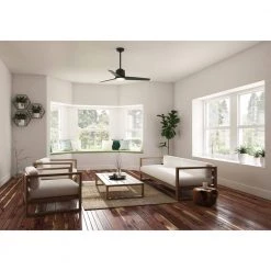 Hunter Moxie 52 in. Integrated LED Indoor Matte Black Ceiling Fan with Light Kit and Remote Control -Fans Shop matte black hunter ceiling fans with lights 51402 40 1000