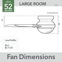 Hunter Minimus 52 in. Integrated LED Indoor Matte Black Ceiling Fan with Remote and Light Kit -Fans Shop matte black hunter ceiling fans with lights 51432 1f 1000