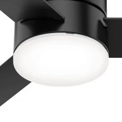 Hunter Minimus 52 in. Integrated LED Indoor Matte Black Ceiling Fan with Remote and Light Kit -Fans Shop matte black hunter ceiling fans with lights 51432 66 1000