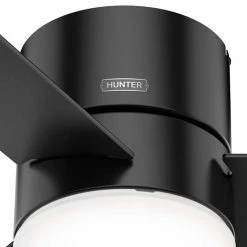 Hunter Minimus 52 in. Integrated LED Indoor Matte Black Ceiling Fan with Remote and Light Kit -Fans Shop matte black hunter ceiling fans with lights 51432 76 1000