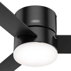 Hunter Minimus 52 in. Integrated LED Indoor Matte Black Ceiling Fan with Remote and Light Kit -Fans Shop matte black hunter ceiling fans with lights 51432 d4 1000