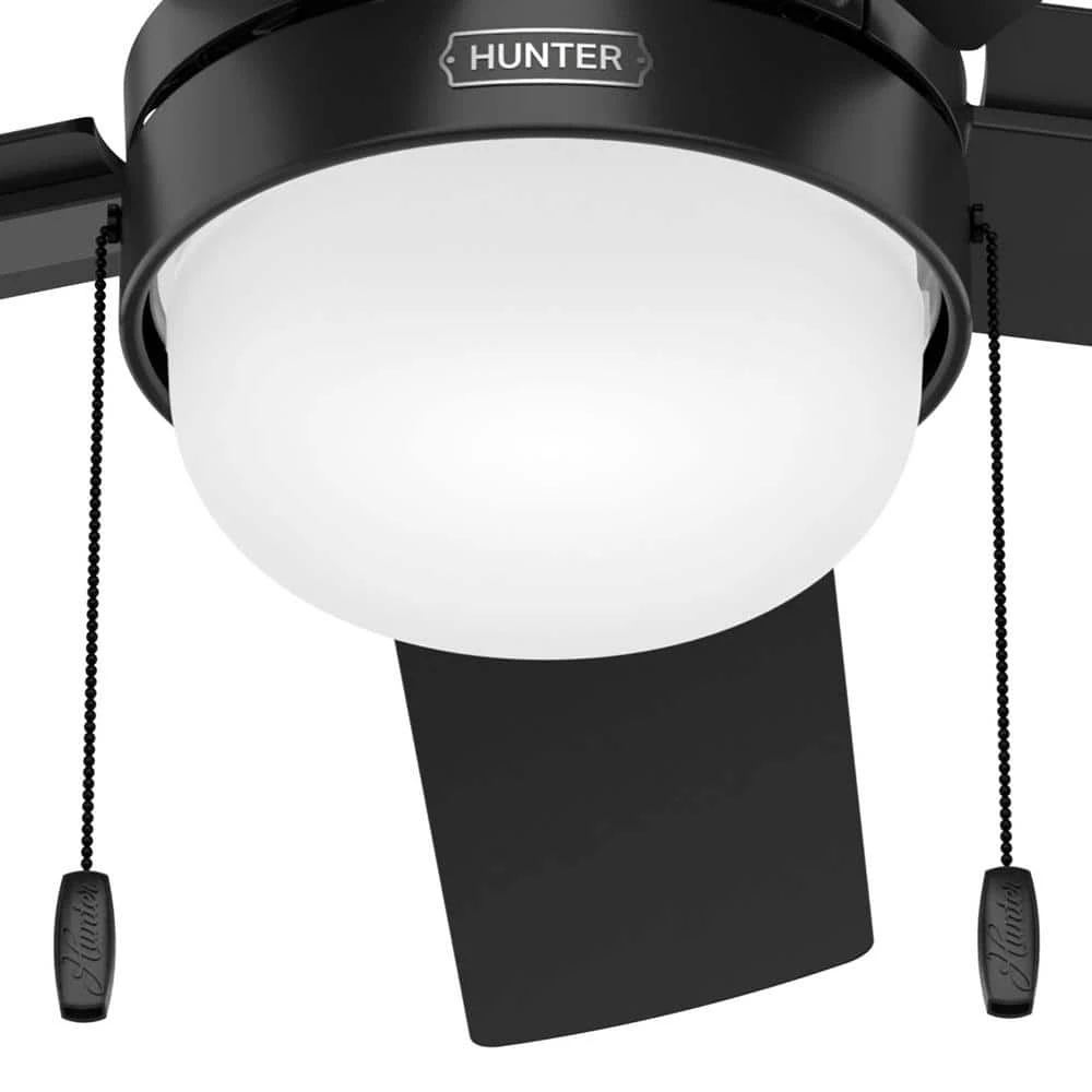 Hunter Zeal 44 in. Matte Black Indoor Ceiling Fan with Light Kit 5 Hunter Zeal 44 in. Matte Black Indoor Ceiling Fan with Light Kit - Image 5