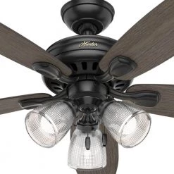 Hunter Highbury II 52 in. LED Indoor Matte Black Ceiling Fan with Light Kit 16 Hunter Highbury II 52 in. LED Indoor Matte Black Ceiling Fan with Light Kit -Fans Shop matte black hunter ceiling fans with lights 52028 c3 1000