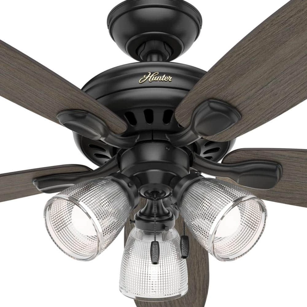 Hunter Highbury II 52 in. LED Indoor Matte Black Ceiling Fan with Light Kit 8 Hunter Highbury II 52 in. LED Indoor Matte Black Ceiling Fan with Light Kit - Image 8