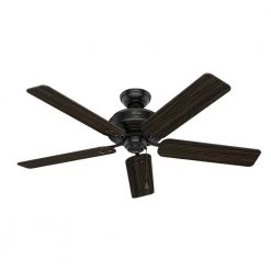 Hunter Port Isabel 52 in. LED Indoor/Outdoor Matte Black Ceiling Fan with Light Kit -Fans Shop matte black hunter ceiling fans with lights 53420 1f 1000