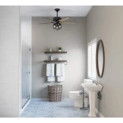 Hunter Port Isabel 52 in. LED Indoor/Outdoor Matte Black Ceiling Fan with Light Kit -Fans Shop matte black hunter ceiling fans with lights 53420 40 1000