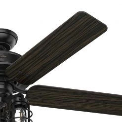 Hunter Port Isabel 52 in. LED Indoor/Outdoor Matte Black Ceiling Fan with Light Kit -Fans Shop matte black hunter ceiling fans with lights 53420 c3 1000