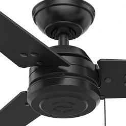 Hunter Cassius 52 in. Indoor/Outdoor Matte Black Ceiling Fan -Fans Shop matte black hunter ceiling fans without lights 59264 4f 1000