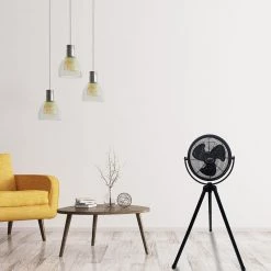 Hunter Retro All-Metal 12 in. Oscillating Pedestal Fan with Tripod Stand 9 Hunter Retro All-Metal 12 in. Oscillating Pedestal Fan with Tripod Stand -Fans Shop matte black hunter pedestal fans 90646 31 1000