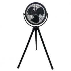 Hunter Retro All-Metal 12 in. Oscillating Pedestal Fan with Tripod Stand
