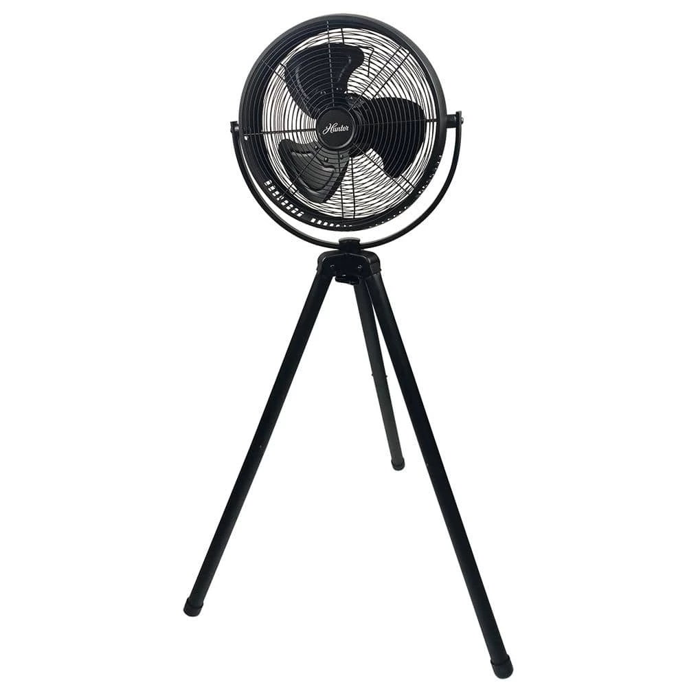 Hunter Retro All-Metal 12 in. Oscillating Pedestal Fan with Tripod Stand 3 Hunter Retro All-Metal 12 in. Oscillating Pedestal Fan with Tripod Stand - Image 3