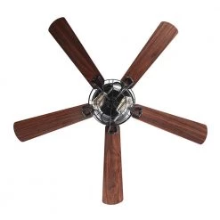 Parrot Uncle 48 in. Indoor Matte Black Wood 5-Blade Flush Mount Ceiling Fan with Remote and Light Kit -Fans Shop matte black parrot uncle ceiling fans with lights f6233110v 1f 1000