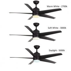 Hampton Bay Mena 54 in. White Color Changing Integrated LED Indoor/Outdoor Matte Black Ceiling Fan with Light Kit and Remote Control -Fans Shop matte black with matte black blades hampton bay ceiling fans with lights 99919 1d 1000