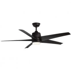 Hampton Bay Mena 54 in. White Color Changing Integrated LED Indoor/Outdoor Matte Black Ceiling Fan with Light Kit and Remote Control -Fans Shop matte black with matte black blades hampton bay ceiling fans with lights 99919 44 1000