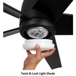 Hampton Bay Mena 54 in. White Color Changing Integrated LED Indoor/Outdoor Matte Black Ceiling Fan with Light Kit and Remote Control -Fans Shop matte black with matte black blades hampton bay ceiling fans with lights 99919 77 1000