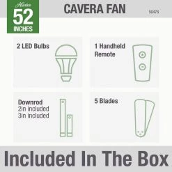 Hunter Cavera II 52 in. Indoor Matte Nickel Wifi-Enabled Smart Ceiling Fan with Light Kit & Remote -Fans Shop matte nickel hunter ceiling fans with lights 50478 4f 1000