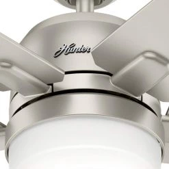 Hunter Cavera II 52 in. Indoor Matte Nickel Wifi-Enabled Smart Ceiling Fan with Light Kit & Remote -Fans Shop matte nickel hunter ceiling fans with lights 50478 76 1000