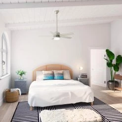 Hunter Cavera II 52 in. Indoor Matte Nickel Wifi-Enabled Smart Ceiling Fan with Light Kit & Remote -Fans Shop matte nickel hunter ceiling fans with lights 50478 a0 1000