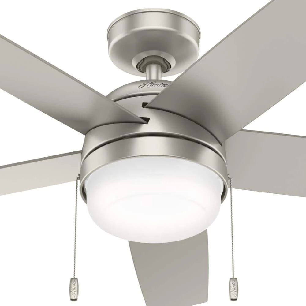 Hunter Stenson 52 in. LED Indoor Matte Nickel Ceiling Fan with Light Kit 4 Hunter Stenson 52 in. LED Indoor Matte Nickel Ceiling Fan with Light Kit - Image 4