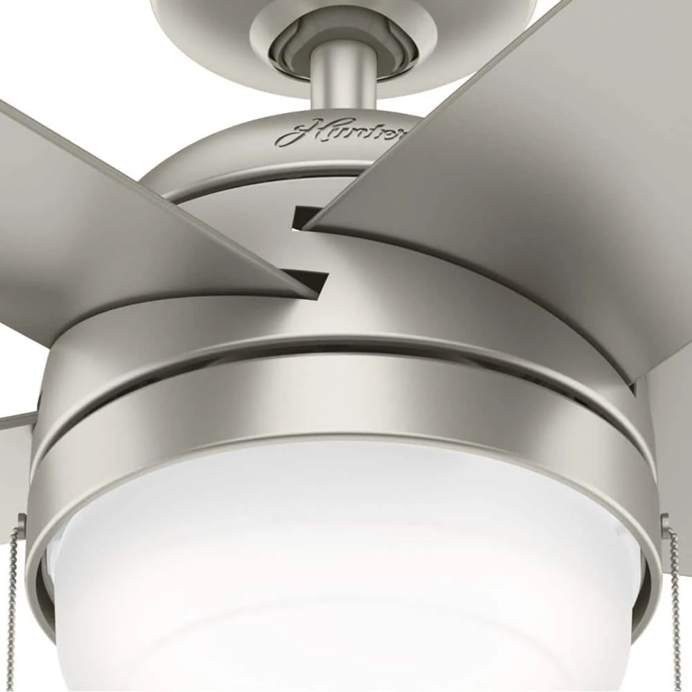 Hunter Stenson 52 in. LED Indoor Matte Nickel Ceiling Fan with Light Kit 5 Hunter Stenson 52 in. LED Indoor Matte Nickel Ceiling Fan with Light Kit - Image 5