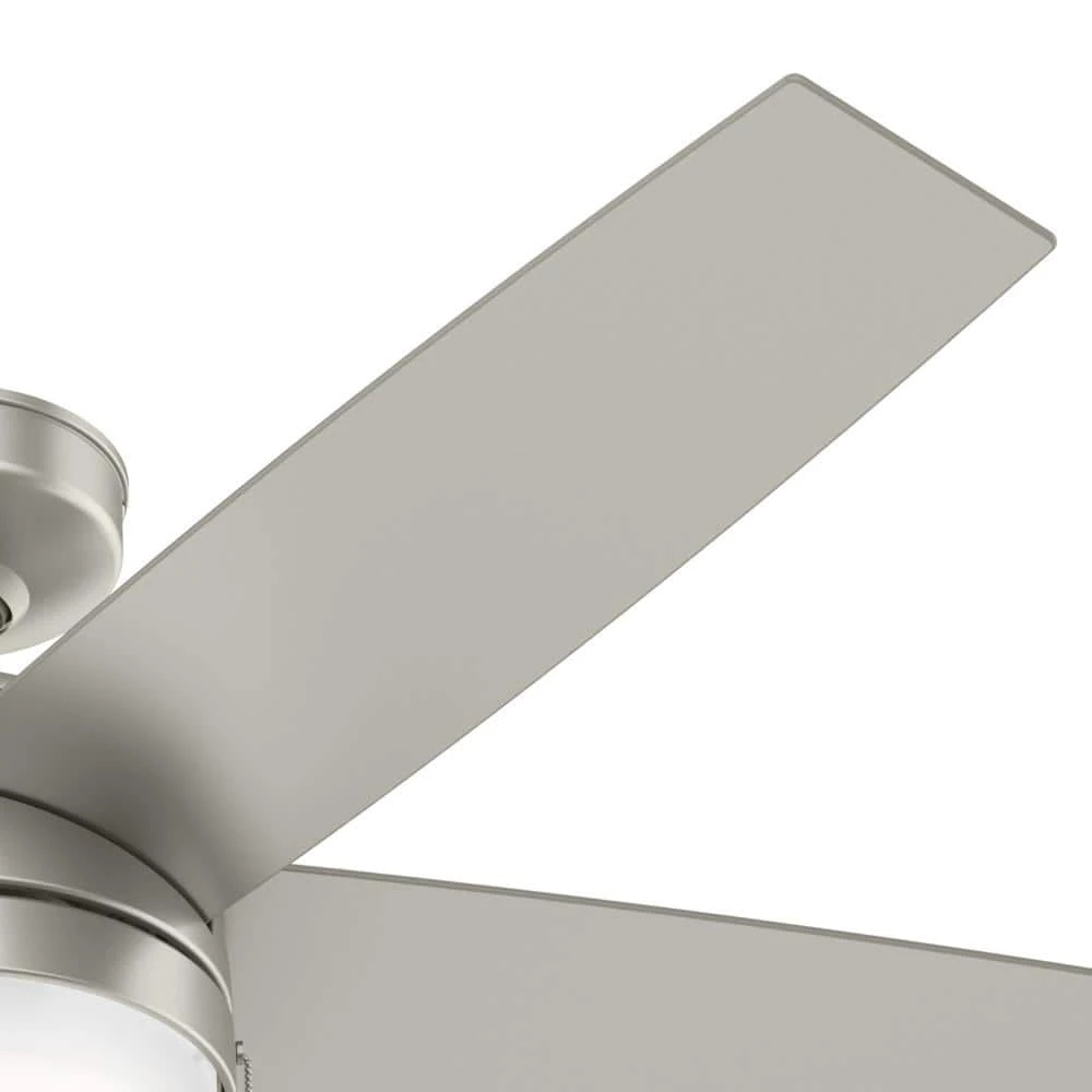 Hunter Stenson 52 in. LED Indoor Matte Nickel Ceiling Fan with Light Kit 2 Hunter Stenson 52 in. LED Indoor Matte Nickel Ceiling Fan with Light Kit - Image 2