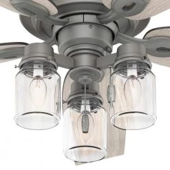 Hunter Crown Canyon 52 in. LED Indoor Matte Nickel Ceiling Fan with Light Kit -Fans Shop matte nickel hunter ceiling fans with lights 53403 31 1000