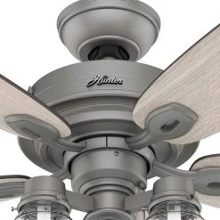 Hunter Crown Canyon 52 in. LED Indoor Matte Nickel Ceiling Fan with Light Kit -Fans Shop matte nickel hunter ceiling fans with lights 53403 66 1000