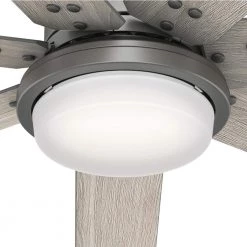 Hunter Whittington 60 in. LED Indoor Matte Silver Ceiling Fan with Light and Remote -Fans Shop matte silver hunter ceiling fans with lights 51183 1d 1000