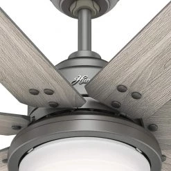 Hunter Whittington 60 in. LED Indoor Matte Silver Ceiling Fan with Light and Remote -Fans Shop matte silver hunter ceiling fans with lights 51183 1f 1000