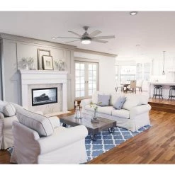 Hunter Whittington 60 in. LED Indoor Matte Silver Ceiling Fan with Light and Remote -Fans Shop matte silver hunter ceiling fans with lights 51183 40 1000