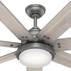 Hunter Whittington 60 in. LED Indoor Matte Silver Ceiling Fan with Light and Remote -Fans Shop matte silver hunter ceiling fans with lights 51183 4f 1000