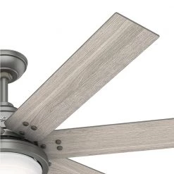 Hunter Whittington 60 in. LED Indoor Matte Silver Ceiling Fan with Light and Remote -Fans Shop matte silver hunter ceiling fans with lights 51183 a0 1000