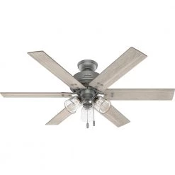 Hunter Hilmouth 52 in. Indoor Matte Silver Ceiling Fan with Light