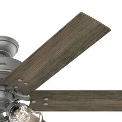 Hunter Hilmouth 52 in. Indoor Matte Silver Ceiling Fan with Light -Fans Shop matte silver hunter ceiling fans with lights 51426 76 1000