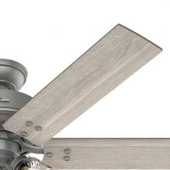 Hunter Hilmouth 52 in. Indoor Matte Silver Ceiling Fan with Light -Fans Shop matte silver hunter ceiling fans with lights 51426 fa 1000