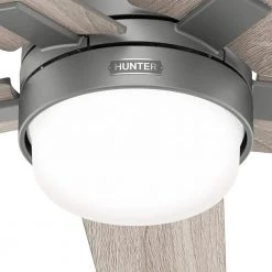 Hunter Codec 60 in. Indoor Matte Silver Smart Ceiling Fan with Remote and Light Kit -Fans Shop matte silver hunter ceiling fans with lights 51556 1d 1000