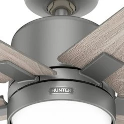 Hunter Codec 60 in. Indoor Matte Silver Smart Ceiling Fan with Remote and Light Kit -Fans Shop matte silver hunter ceiling fans with lights 51556 44 1000
